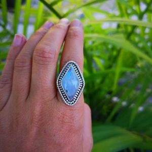 Rainbow Moonstone Sterling Silver Ring